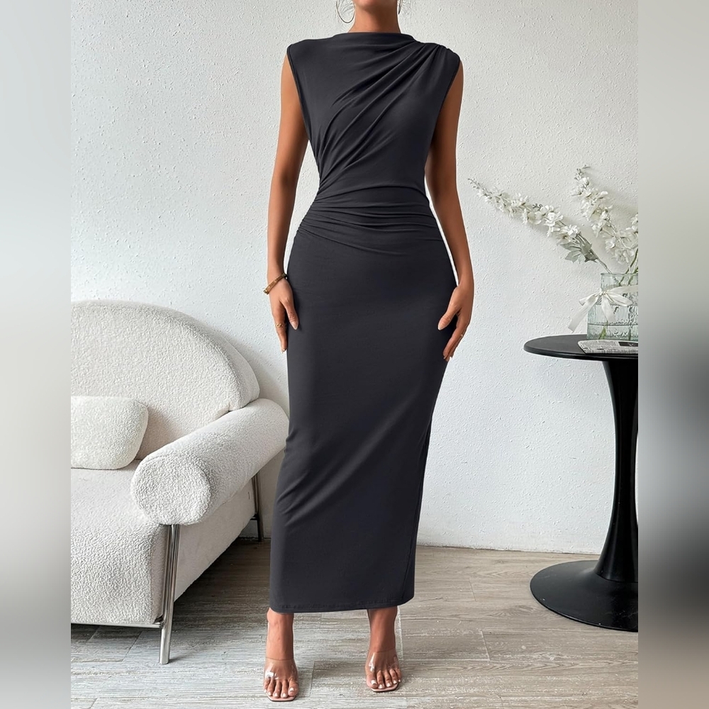 BTFBM | elegance collection ruched bodycon maxi